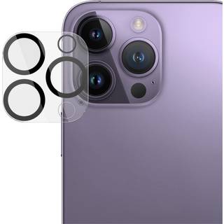IMAK iPhone 16 Pro / 16 Pro Max Kameralinsebeskyttelse i Hærdet Glas - Gennemsigtig / Sort