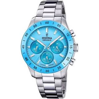 Festina F20693/3 Damen-Armbanduhr Chronograph Stahl/Türkis