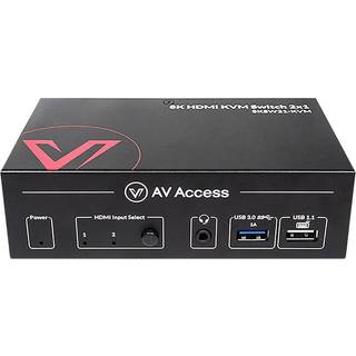AV Access HDMI 2.1 KVM Switch 2 computere 1 skærm, 8K60Hz, 5x USB-A