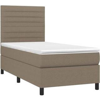 Kontinentalseng Med Led-Lys Stof Gråbrun - vandrette striber / 80 x 200 cm