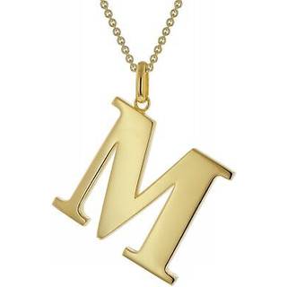trendor 41790-M Damen-Kette mit Großem Buchstaben M 925 Silber mit Goldauflage