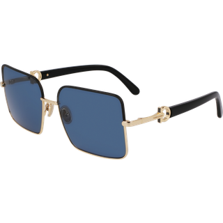 Ferragamo Kvinde SF302SLN 703 Solbriller Metal Guld Firkantet Normal Normal