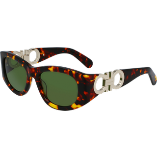 Ferragamo Kvinde SF1082SN 219 Solbriller Acetat Havana Rund Normal Normal