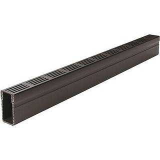Plastmo SlimLine dræn med rist, 1 meter, aluminium sort