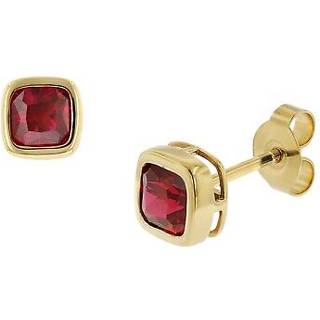 trendor 51684-07 Damen-Ohrringe Gold 333 / 8K Synthetischer Granat