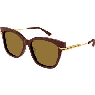 Bottega Veneta Kvinde BV1296SA 004 Solbriller Acetat Bordeaux Brun Cat Eye
