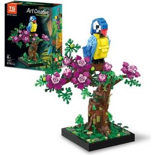 TG Blocks Micro Brick Flower Parrot Toy Building Sets Home Decor and Office Art Creative Gift DIY Plant Model for Voksne til teenagere i alderen