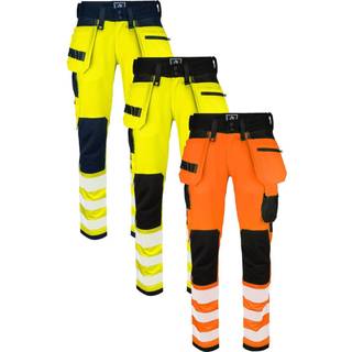 ProJob 646573 6573 buks fuld stretch en iso 20471 klasse 2/1 / Arbejdsbukser orange/black C48