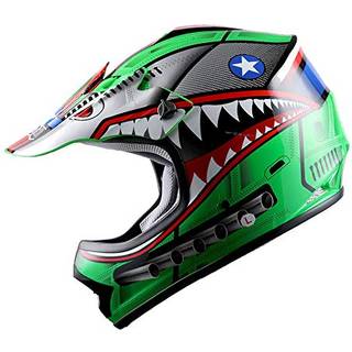 Wow ungdomsb?rn motocross bmx mx atv snavs cykel moutain hjelm haj gr?n