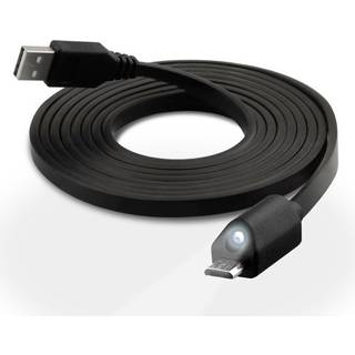 Naztech Micro-USB Ladekabel med Lys 1.8m - Sort