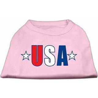 USA Star Screen Print Shirt Light Pink XXL