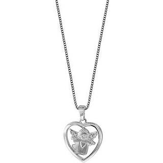 trendor 79046 Silber-Collier Herz mit Engel Anhänger Halskette