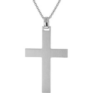 trendor 51938 Herren-Halskette mit Kreuz 925 Silber Matt