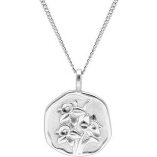 trendor 68000-03 Halskette mit Monatsblume März 925 Silber Rhodiniert