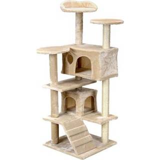 XXL kradsetræ til katte, beige, 131 x 58 x 50 cm