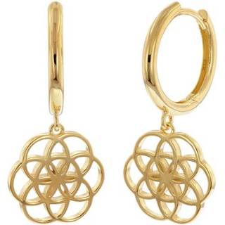trendor 15919 Damen-Ohrringe Mandala 925 Silber Vergoldet Klapp-Creolen