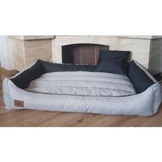 XXL hundeseng, vandafvisende og vaskbar, kunstlæder, 120 x 90 cm, grå