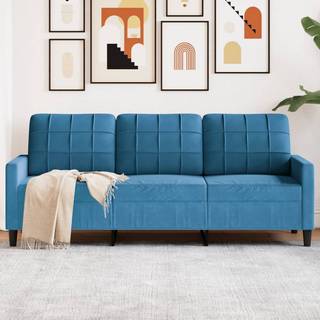 3-Personers Sofa Fløjl - 180 cm / Blå