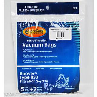 Envirocare -udskiftning af mikrofiltrering st?vsugerst?vposer lavet til at passe til hoover type R30 -d?ser 5 poser og 2 filtre