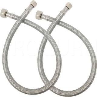 2-pack] Procuru 24 L?ngde x 38 Comp x 12 FIP Faucet Slose Connector Rustfrit st?l flettet forsyningslinje (9SF24-2P)
