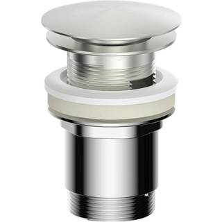 Bundventil pop-up 1 1/4" Ø66 mm børstet stål