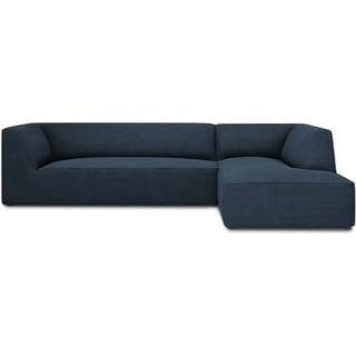 Chaiselongsofa Micadoni Ruby højrevendt, marineblå Ottawa 18 strukturstof, 273x180 cm