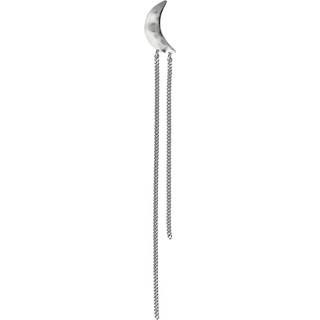 Bella Moon Earring With Long Chains - Silver - Stine A - Sølv One Size