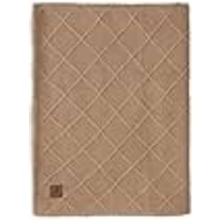 Jollein Strikket Tæppe Ternet Mønster med Bamsefleece, Biscuit