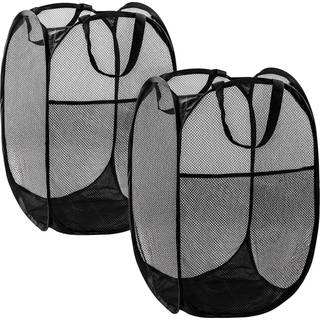 Pop Up HAMPER 2 PCS Mesh Pop Up Vaskeri Hamper Premium Pop Up Vaskeri Kurv Mesh Vaskeri Kurv Pop op Hæmmer til vaskeri Mesh Vasker