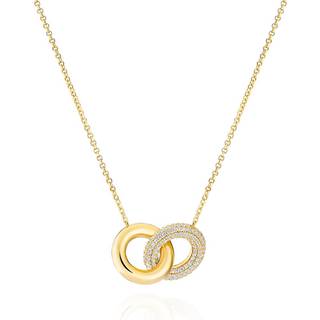 Carrara Due Piccolo Halskæde, Gold Plated, 45 cm