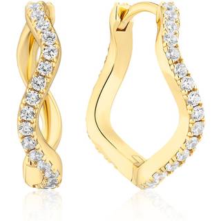 Sif Jakobs - Ellera Waves Grande øreringe i forgyldt m. farvede zirkonia