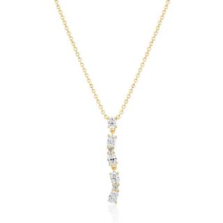Sif Jakobs ELLERA OVALE LUNGO Halskæde 18 kt. Forgyldt Sølv SJ-N2421-CZ-YG - Dame - 925 Sterling Silver