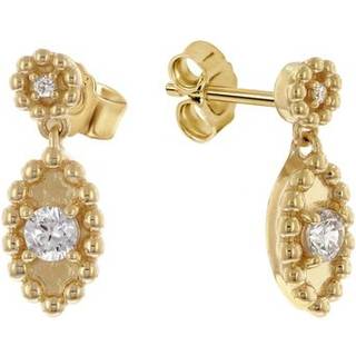 trendor 68146 Damen-Ohrringe 333 Gelbgold Ohrhänger mit Zirkonia