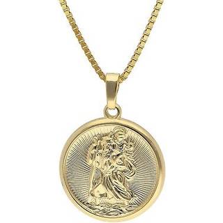 trendor 41864 Christophorus Anhänger Gold 333/8K mit vergoldeter Silberkette