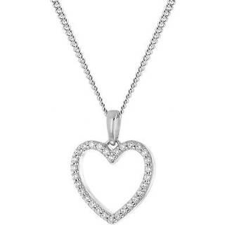 trendor 68222 Schmuck-Anhänger Herz Weißgold 333/8K mit Silberkette