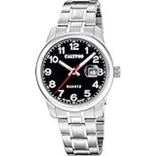 Calypso - Herre ur i stål 40mm med sort urskive og lænke