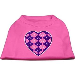 Argyle Heart Purple Screen Print Shirt Bright Pink XXXL