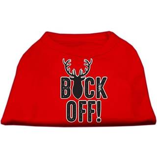 Buck Off Screen Print Dog Shirt Red LG