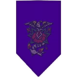 Eagle Rose Rhinestone Bandana Purple Large