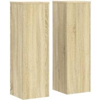 plantestativer 2 stk. 25x25x80 cm konstrueret træ sonoma-eg