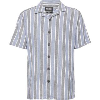 ONLY & SONS Trev Regular SS Structure Stripe Shirt Navy Blazer