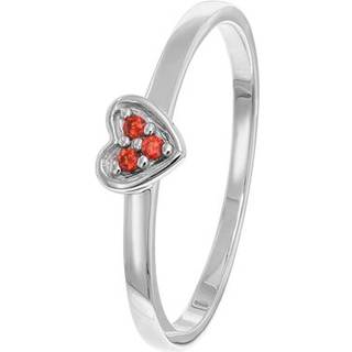 trendor 41541 Damenring Weißgold 333/8K Herz Mit Roten Zirkonias