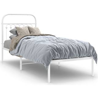 sengeramme uden madras med hovedgærde 75x190 cm hvid