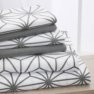 Elegant komfort Luksus Soft 6 -delt terning Geometrisk m?nsterark s?t - 1500 Premium kvalitet Mikrofiber - Rynke og fade resistent kosende senget