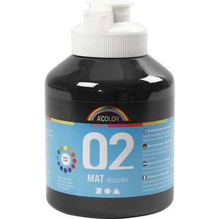 Mat Sort Akrylmaling 500ml - Høj Kvalitet