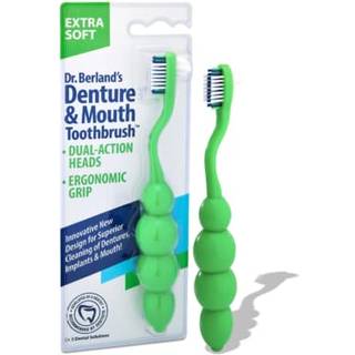 Dr. B Dental Solutions Ergonomisk protese Tandbørste Ekstra bløde børster fjerner pletter og lugt præcisionsdesign til implantater og overdensnin