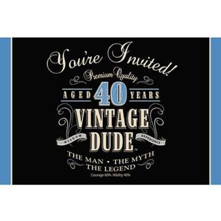 Kreativ konvertering af vintage fyr 40 -?rs f?dselsdag gatefold invitation standard