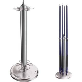 GSE Games & Sports Expert Stand-Style Metal Billiard St?bning St?tte St?l Kun plads til 6 Pool Sticks Gulv Stativ Billard St?ber Stativ (b?rstet
