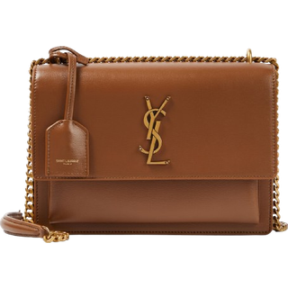Saint Laurent Sunset Medium leather shoulder bag - brown - One Size