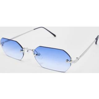 Mens Blue Hexagon Frameless Sunglasses